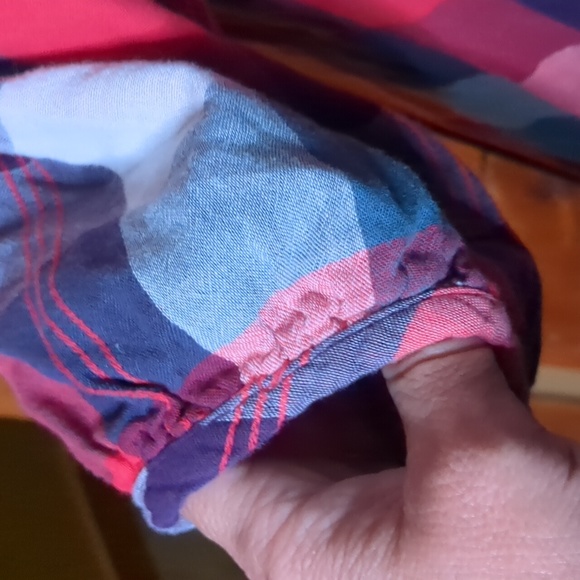 Vintage ADIDAS* 100% cotton button front short sleeve dress/shirt, side ties 2pk - Picture 6 of 16